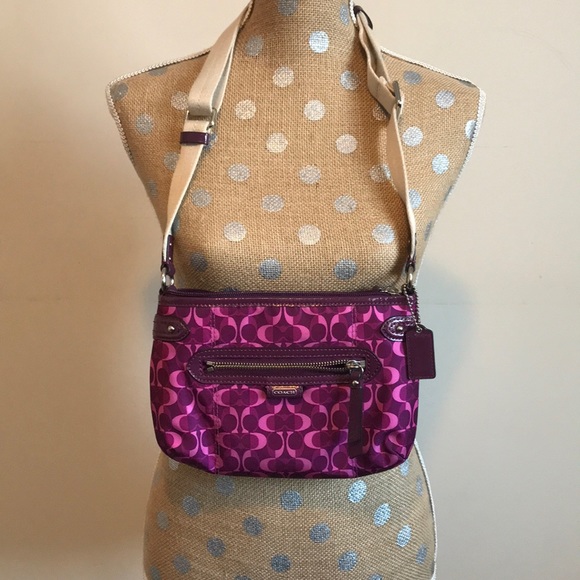 Purple Coach Signature C's Handbag purse - Picture 2 of 5